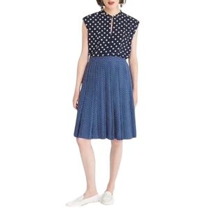 J. Crew Navy Polka Dot A-Line Skirt